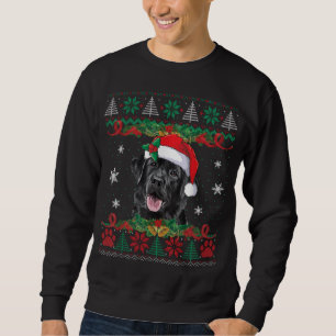 Black Lab Christmas Santa Ugly Sweater Dog Lover X