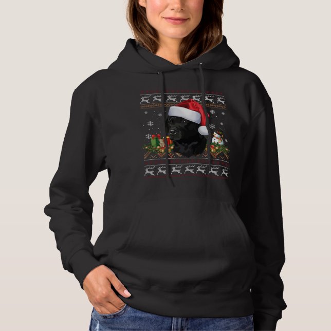 Black Lab Christmas Santa Ugly Sweater Dog Lover X (Front)