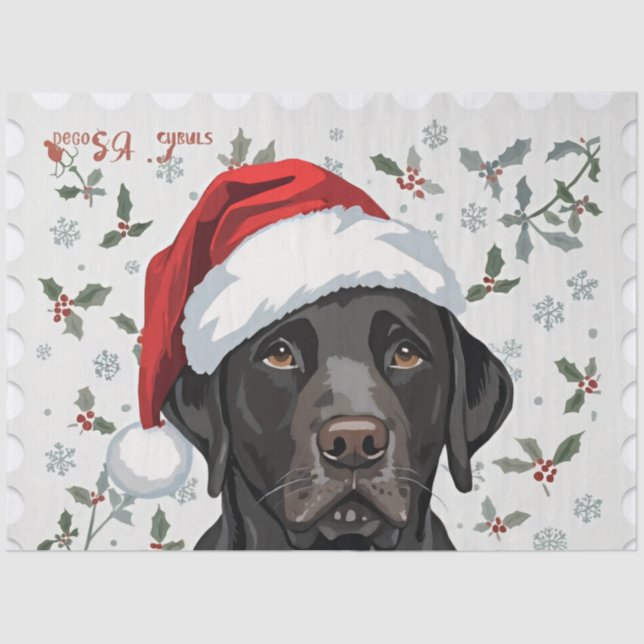Black lab christmas tissue paper (Front)