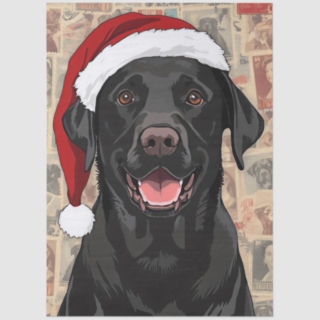 Black lab christmas tissue paper (Front)