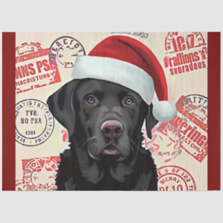 Black lab christmas tissue paper