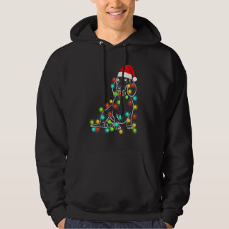 Black Lab Christmas Tree Light Pajama Dog Xmas Hoodie