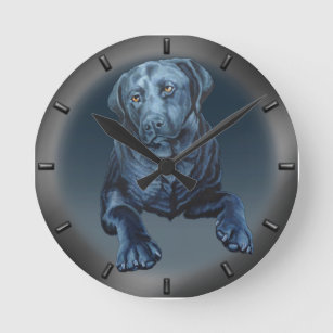 Black Lab Clock Labrador Retriever Wall Clock
