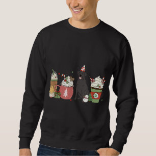 Black Lab Coffee Latte Winter Christmas Dog Mum Ho Sweatshirt