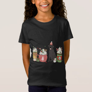 Black Lab Coffee Latte Winter Christmas Dog Mum Ho T-Shirt