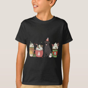Black Lab Coffee Latte Winter Christmas Dog Mum Ho T-Shirt