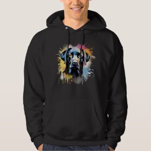 Black Lab Colourful Splash Graffiti Hoodie