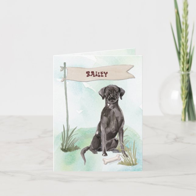 Black Lab Congratulations on New Dog Note Card (Front)