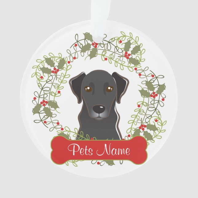 Black Lab Customisable Ornament (Front)