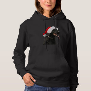 Black Lab Cute Dog Santa Hat Christmas Labrador Re Hoodie