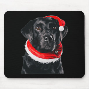 Black Lab Cute Santa Hat Image Christmas Gift Xmas Mouse Mat