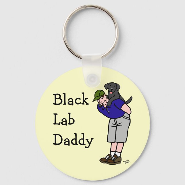 Black Lab Daddy Key Ring (Front)