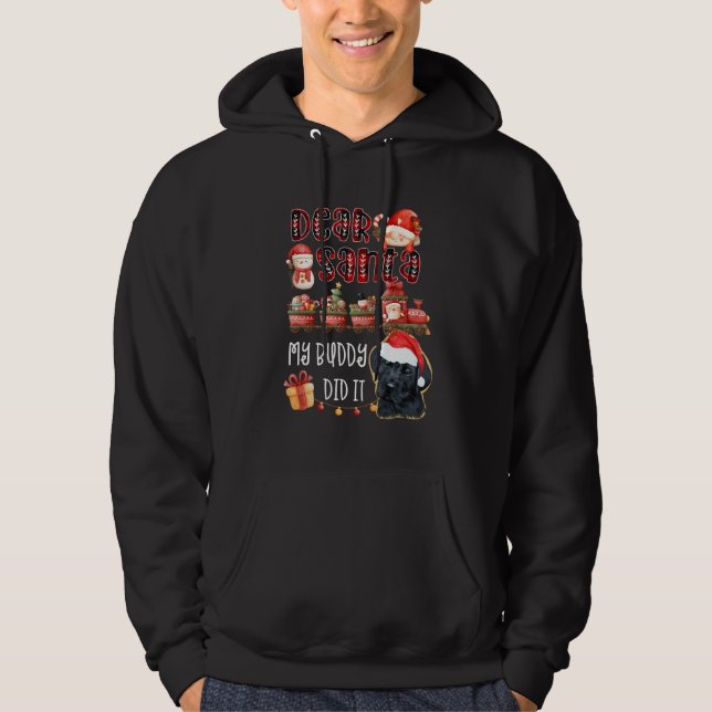 Black Lab Dear Santa My Buddy Did It Funny Dog   J Hoodie (Front)