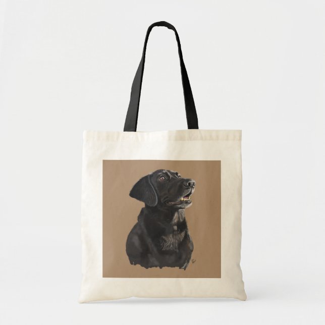 Black Lab Dog Art Tote Bag (Front)