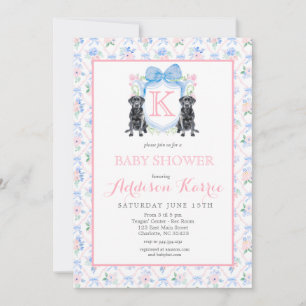 Black Lab Dog Baby Shower Invitation