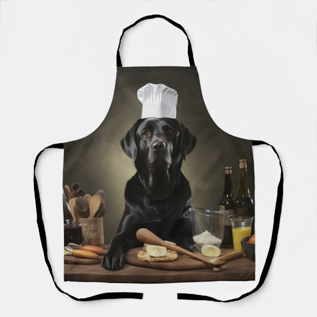 Black Lab Dog Chef  Apron (Front)