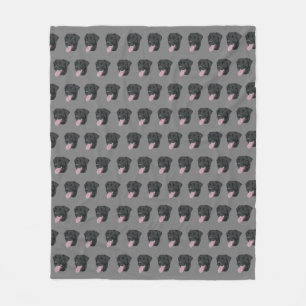 Black Lab Dog Fleece Blanket