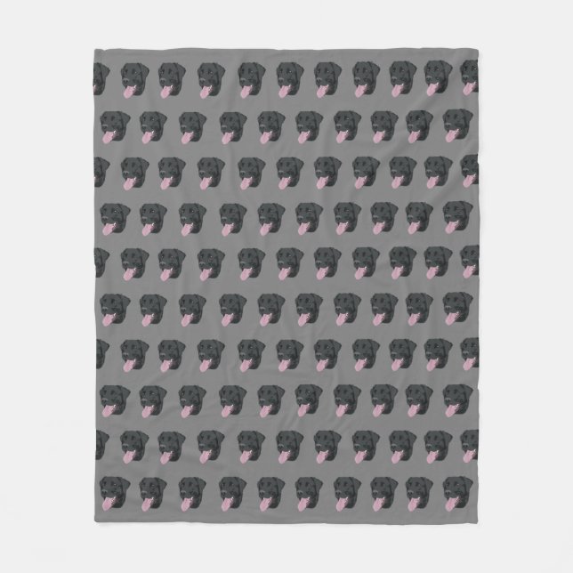 Black Lab Dog Fleece Blanket (Front)