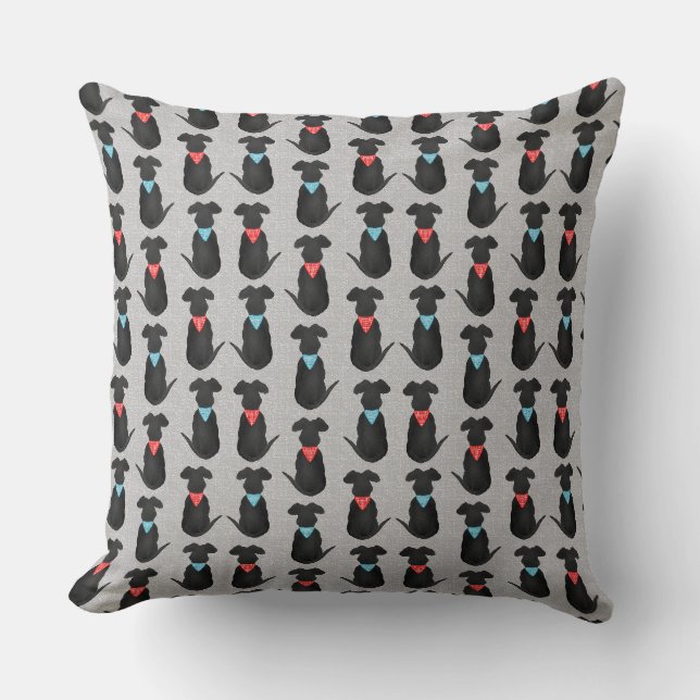 Black Lab Dog Gift Cushion (Front)