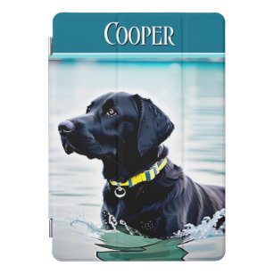 Black Lab Dog in Water iPad Pro Cover