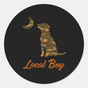 Black Lab Dog Local Southern Boy Camo Duck Hunting Classic Round Sticker