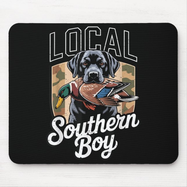 Black Lab Dog Local Southern Boy Camo Duck Hunting Mouse Mat (Front)