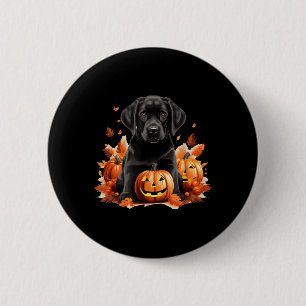Black Lab Dog Mum Dad Halloween Fall Funny 6 Cm Round Badge