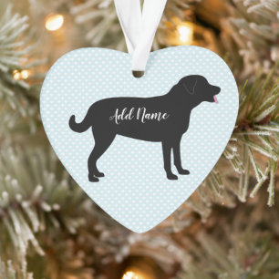 Black Lab Dog Personalised Name Ornament