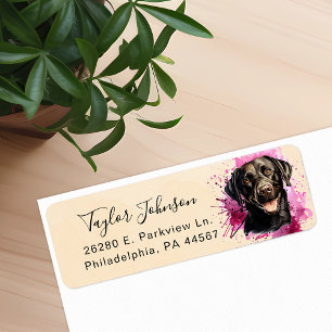 Black Lab Dog Return Address Label