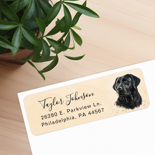 Black Lab Dog Return Address Label (Creator Uploaded)