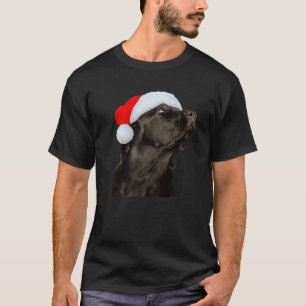 Black Lab Dog Santa Hat Christmas Cute Labrador Re T-Shirt