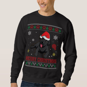 BLACK LAB Dog Santa Ugly Sweater Costume Merry Xma