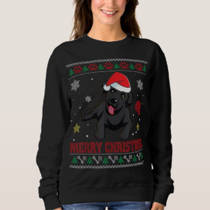 BLACK LAB Dog Santa Ugly Sweater Costume Merry Xma