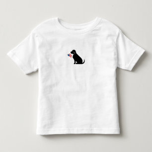 Black Lab Dog Silhouette American Flag Patriotic Toddler T-Shirt