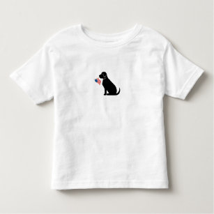 Black Lab Dog Silhouette American Flag Patriotic Toddler T-Shirt