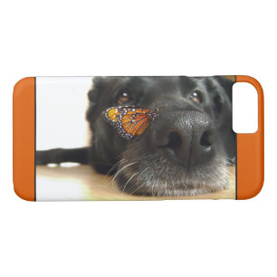 BLack Lab Dog With Butterfly iPhone 8/7 Case
