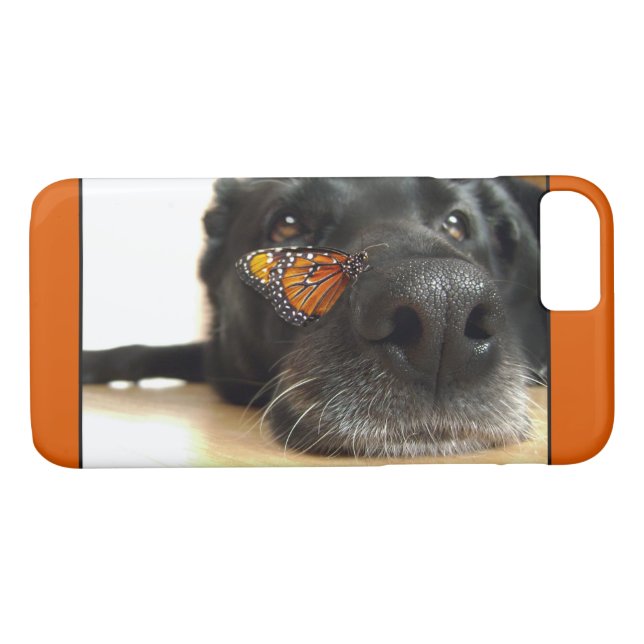 BLack Lab Dog With Butterfly Case-Mate iPhone Case (Back (Horizontal))