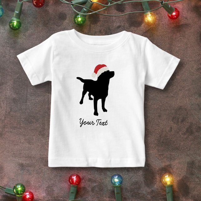 Black Lab Dog with Christmas Santa Hat T-Shirt (Creator Uploaded)