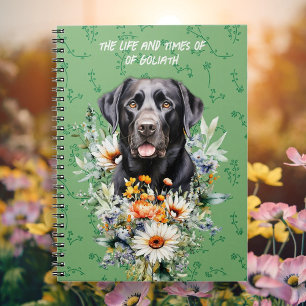Black Lab Dogs Life and Times Custom Notebook