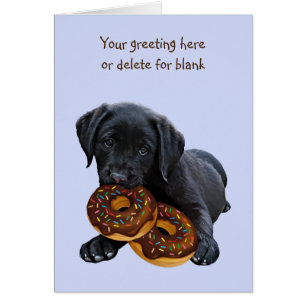 Black Lab Doughnut Card - Dog Doughnut Card