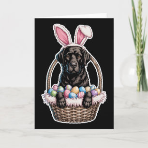 Black Lab Easter Bunny Dog In Sket Funny Labrador Card