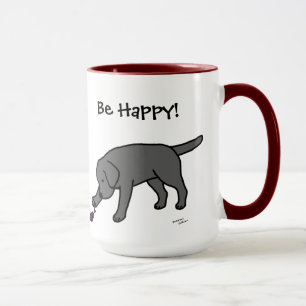 Black Lab Friendly Cartoon Black Labrador Mug