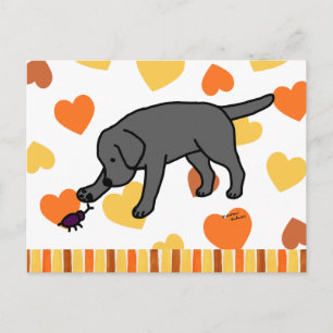 Black Lab Friendly Cartoon Black Labrador Postcard