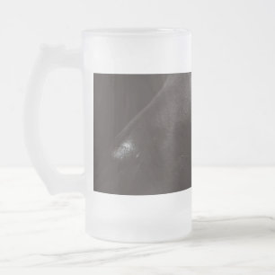 black lab frosted glass beer mug