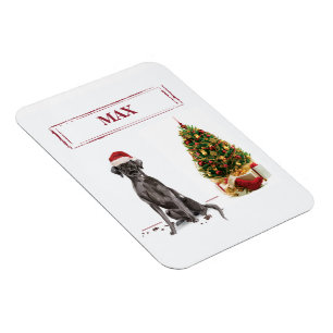 Black Lab Funny Christmas Dog and Tree Magnet