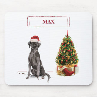 Black Lab Funny Christmas Dog and Tree Mouse Mat
