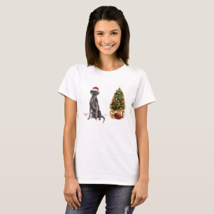Black Lab Funny Christmas Dog and Tree T-Shirt