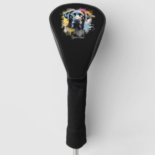 Black Lab Graffi Personalised Name Golf Head Cover