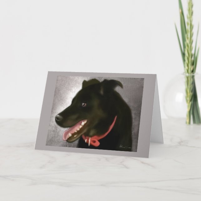 Black Lab Greeting Card (Front)