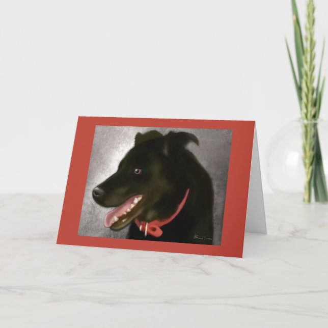 Black Lab Greeting Card (Front)